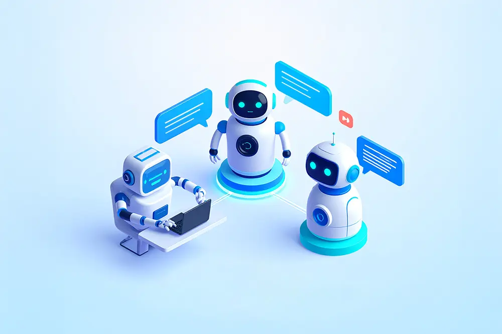 Bots RPA, agente y copiloto IA trabajando en conjunto